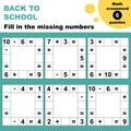 Math crossword puzzles worksheet. Royalty Free Stock Photo