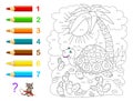 Math education for children. Coloring book. Mathematical exercises on addition and subtraction. Solve examples and paint.