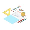 Math Education Isometric Composition Royalty Free Stock Photo