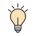 Math education school science bulb creativity line and fill style icon