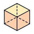 Math education school science three dimensional cube geometry line and fill style icon