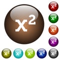 Math exponentiation color glass buttons Royalty Free Stock Photo