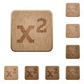 Math exponentiation wooden buttons Royalty Free Stock Photo