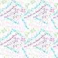 Math formulas drawing Seamless Pattern Multicolor