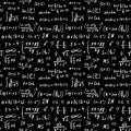 Math formulas seamless pattern, hand drawn, mathematical equations, vector illustration