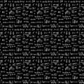 Math formulas seamless pattern, hand drawn, mathematical equations, vector illustration