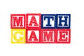 Math Game - Alphabet Baby Blocks on white Royalty Free Stock Photo
