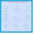 Math game for children. count how many parts are in each tower. color the correct answer