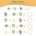 Fruit Counting Math Worksheet. Math Worksheet for Preschool