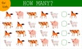 math game for kids to count the animals