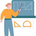 Math and geometry icon school teacher vector Royalty Free Stock Photo
