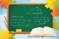 Math and geometry school autumn background Royalty Free Stock Photo