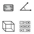 Math icon set Royalty Free Stock Photo