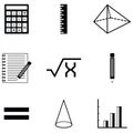 Math icon set Royalty Free Stock Photo