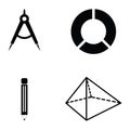 Math icon set Royalty Free Stock Photo