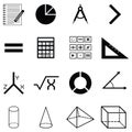 Math icon set Royalty Free Stock Photo