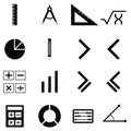 Math icon set Royalty Free Stock Photo