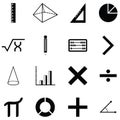 Math icon set Royalty Free Stock Photo