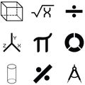 Math icon set Royalty Free Stock Photo