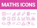 Math icons set vector. Mathematics icon education vector. math symbols vector