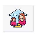 Math lesson color line icon