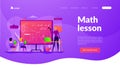Math lessons landing page template. Royalty Free Stock Photo