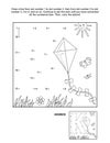 Connect the dots and coloring page with letter K and kite Royalty Free Stock Photo