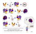 Math logic puzzle game for smartest. Help the housewife to count how many turkeys she can buy for $ 300. Page for brain teaser