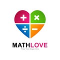 Math love vector logo icon Royalty Free Stock Photo