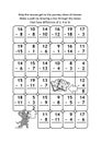 Math maze with subtraction facts for numbers up to 20