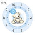 Math multiplication circle with teddy bear