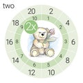 Math multiplication circle with teddy bear