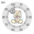 Math multiplication circle with teddy bear