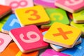 Math number colorful, education study mathematics learning teach concept