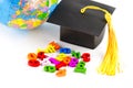 Math Number colorful with graduation hat : Education mathematics learning