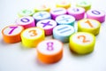 Math Number colorful : Education study mathematics learning teach concept
