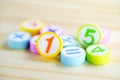 Math Number colorful : Education study mathematics learning teach concept.