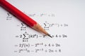 Math number with pencil on answer sheet test choice for learning Mathematic, education math concept Royalty Free Stock Photo