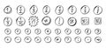 math numbers doodle hand drawn icon. Outline drawing math numbers and fractions in mathematics line clipart symbol.