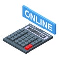 Math online icon, isometric style