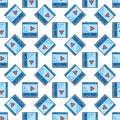 Math Online Video vector Mathematics Science learning concept colored seamless pattern