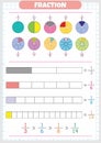 This worksheet is designed to introduce fractions to children.