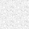 Math, physics seamless pattern on white background. Mathematical formulas, hand drawing line. Doodles. School records. Suitable Royalty Free Stock Photo