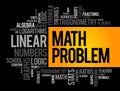 Math problem word cloud collage, education concept background Royalty Free Stock Photo