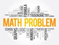 Math problem word cloud collage, education concept Royalty Free Stock Photo