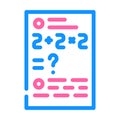 math problems color icon vector illustration color