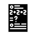 math problems glyph icon vector illustration black