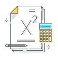Math related color line vector icon, illustration Royalty Free Stock Photo