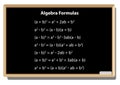 math\'s important Algebra formula. on black school board vector background.