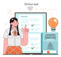 Math school subject online service or platform. Students studying Royalty Free Stock Photo
